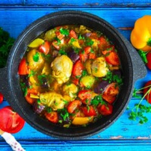 Чахохбили из курицы в казане. Готовим чахохбили в казане 06 Чахохбили из курицы в казане. Готовим чахохбили в казане 06