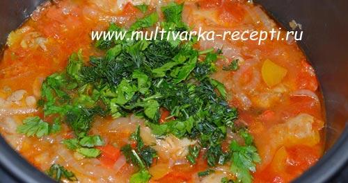 Чахохбили из курицы в мультиварке