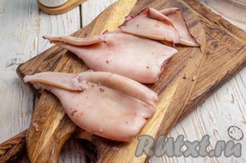 Кальмар фаршированный рисом и грибами в духовке. Ингредиенты 03