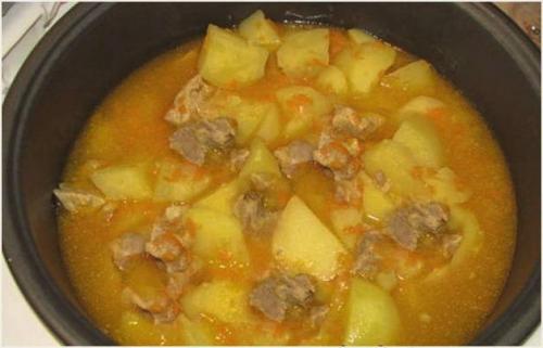 Тушеная говядина с картошкой и овощами в мультиварке. Рецепт тушеной картошки с мясом в мультиварке Поларис