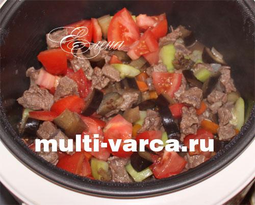 Говядина с баклажанами и болгарским перцем в мультиварке. Мясо с баклажанами и помидорами в мультиварке 05 Говядина с баклажанами и болгарским перцем в мультиварке. Мясо с баклажанами и помидорами в мультиварке 05