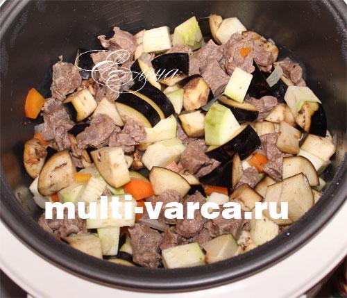 Говядина с баклажанами и болгарским перцем в мультиварке. Мясо с баклажанами и помидорами в мультиварке 04 Говядина с баклажанами и болгарским перцем в мультиварке. Мясо с баклажанами и помидорами в мультиварке 04
