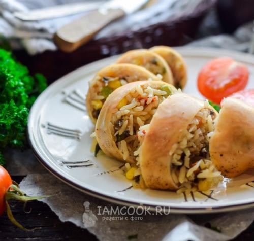 Вкусный рецепт фаршированных кальмаров с грибами в духовке 08 Вкусный рецепт фаршированных кальмаров с грибами в духовке 08