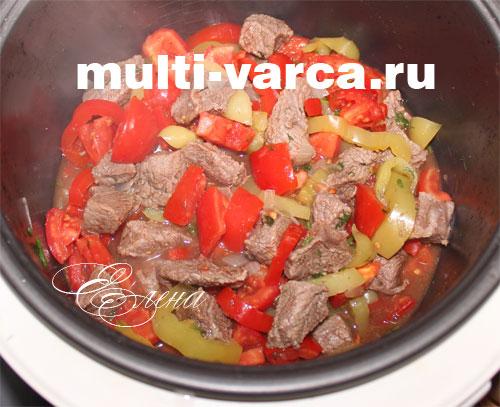 Говядина с помидорами в мультиварке. Говядина тушеная с помидорами в мультиварке 06 Говядина с помидорами в мультиварке. Говядина тушеная с помидорами в мультиварке 06