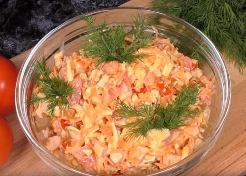 20 салатов с копченой курицей. Самый вкусный салат с копченой курицей, корейской морковкой, помидорами и сыром 03 20 салатов с копченой курицей. Самый вкусный салат с копченой курицей, корейской морковкой, помидорами и сыром 03
