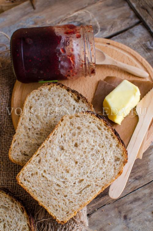 Пшеничный формовой хлеб на закваске. Хлеб пшеничный формовой на остатках закваски