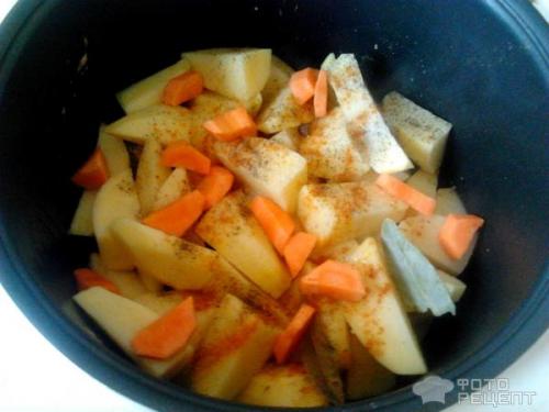 Картошка с курицей в мультиварке с майонезом. Рецепт: Картофель тушеный с курицей в мультиварке - с майонезом