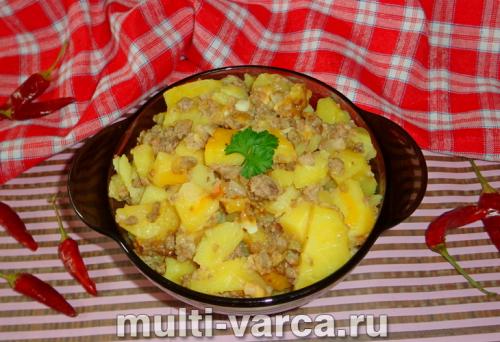 Картошка с фаршем и майонезом в мультиварке. Картошка с фаршем и сыром в мультиварке