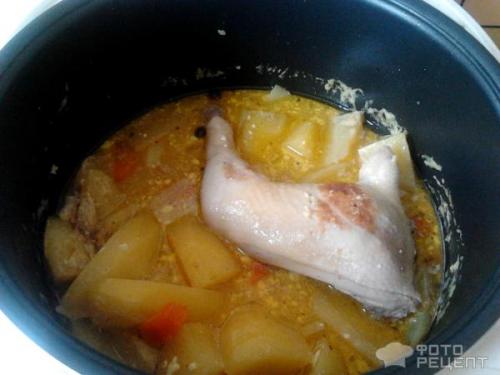 Картошка с курицей в мультиварке с майонезом. Рецепт: Картофель тушеный с курицей в мультиварке - с майонезом