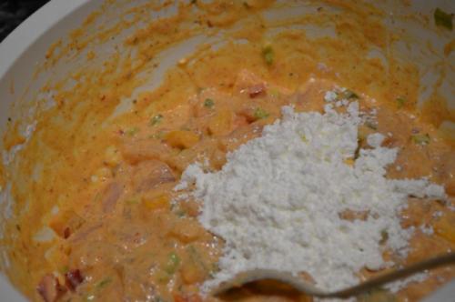 Куриные оладьи с болгарским перцем