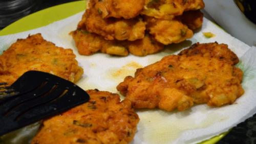 Куриные оладьи с болгарским перцем