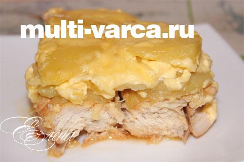 Картошка по-французски в мультиварке с курицей. Курица с картошкой и сыром в мультиварке