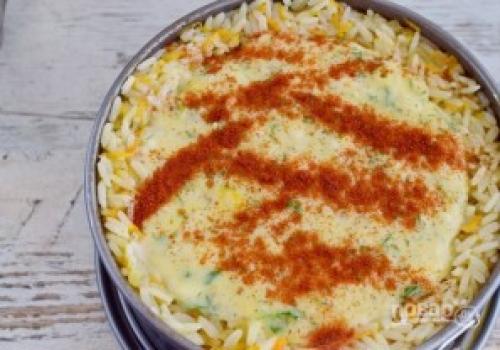 Рисовый пирог со скумбрией