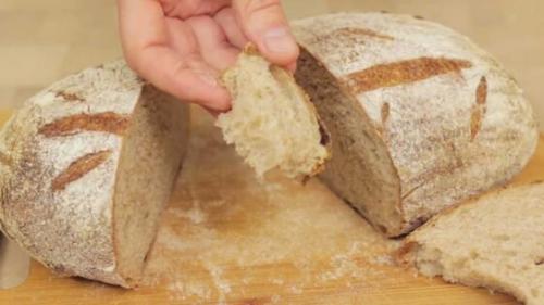 Хлеб на закваске 1-2-3 с добавлением ржаной муки. Серый хлеб на закваске 1-2-3