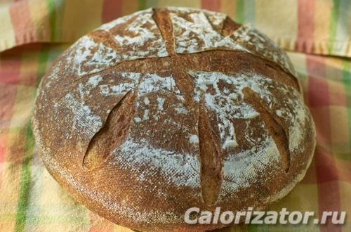 Сколько калорий содержится в сером хлебе на закваске с медом и кориандром. Хлеб ржаной на закваске