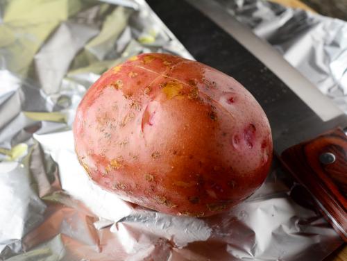 ПП блюда из картофеля. Печеный картофель с творогом и помидорами черри