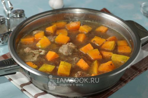 Вкусное сочетание: рассыпчатая гречневая каша с мясом в тыкве 05 Вкусное сочетание: рассыпчатая гречневая каша с мясом в тыкве 05