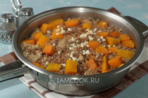 Вкусное сочетание: рассыпчатая гречневая каша с мясом в тыкве 06 Вкусное сочетание: рассыпчатая гречневая каша с мясом в тыкве 06