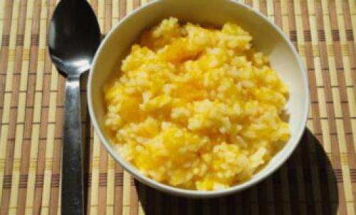 Тыквенная каша с рисом. Рисовая каша с тыквой на воде в кастрюле