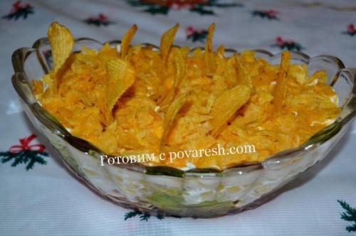 Салат с копченой курицей и корейской морковью. С болгарским перцем — 2 вариации 35