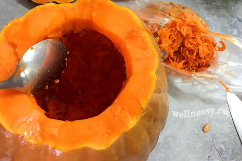 Пшенная каша в тыкве. Пшенная каша запеченная в тыкве