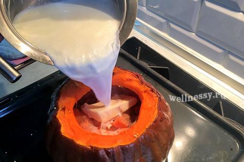 Пшенная каша в тыкве. Пшенная каша запеченная в тыкве