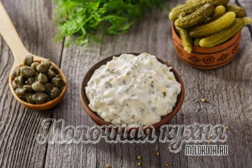 Соус из соленых огурцов и майонеза. Классический тартар — идеален к рыбе