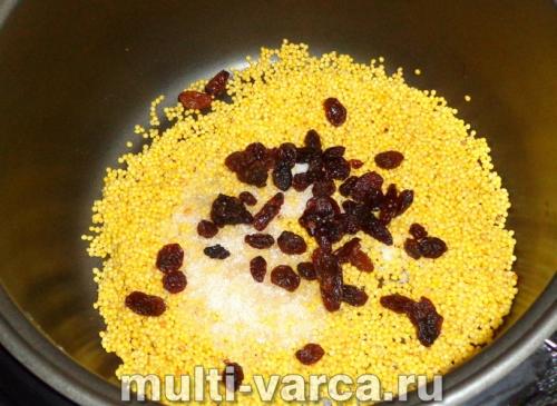 Как приготовить вкусную и полезную пшенную кашу с изюмом и курагой в мультиварке 03 Как приготовить вкусную и полезную пшенную кашу с изюмом и курагой в мультиварке 03